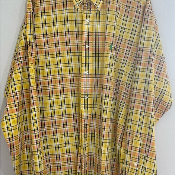 Ralph Lauren Blake Shirt Men's Size Large Long Sleeve Button Down Yellow Plaid - Picture 2 of 8